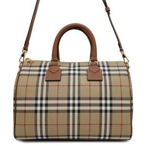 Burberry Check Handbag Bowling Bag Shoulder